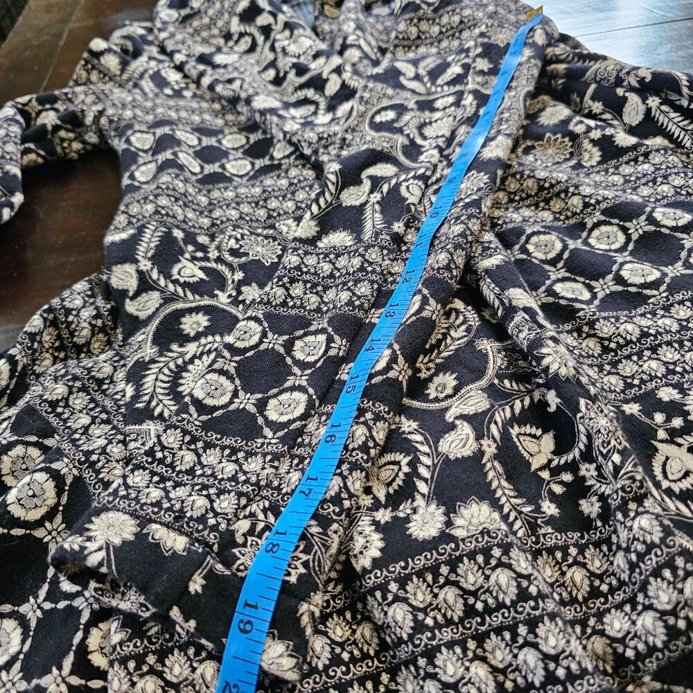 Free People Women's Blazer Jacket Flare Cardigan Black and White Floral size S - Picture 11 of 13